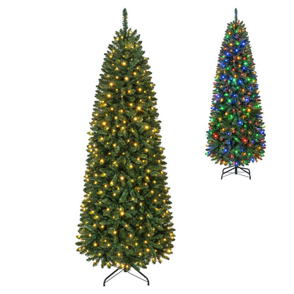 6 Feet Pre-Lit Artificial Christmas Tree with 300/250/170/380 Warm White and Multi