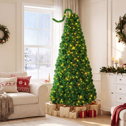 6 FT Pre-Lit Artificial Christmas Tree with Green Snow Flocking