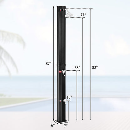 7.2 Feet Adjustable Outdoor Solar Heating Shower Head