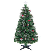 5 Feet Artificial Christmas Tree with Red Berries and Kerosene Lamps