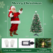5 Feet Artificial Christmas Tree with Red Berries and Kerosene Lamps
