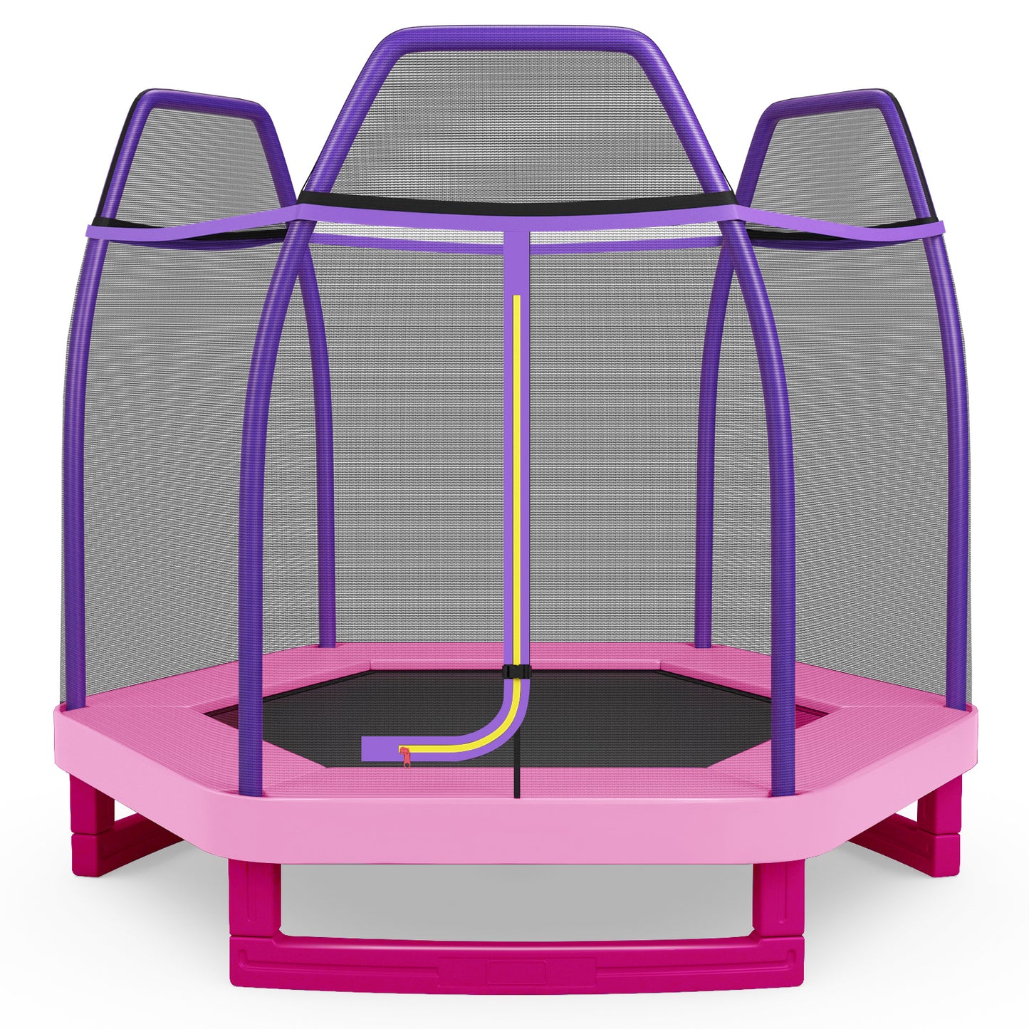 7 Feet Kids Recreational Bounce Jumper Trampoline-Green - Pink