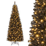 Pre-lit Christmas Halloween Tree with PVC Branch Tips and Warm White Lights