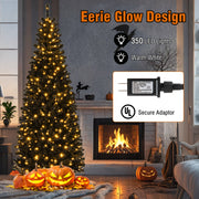 Pre-lit Christmas Halloween Tree with PVC Branch Tips and Warm White Lights