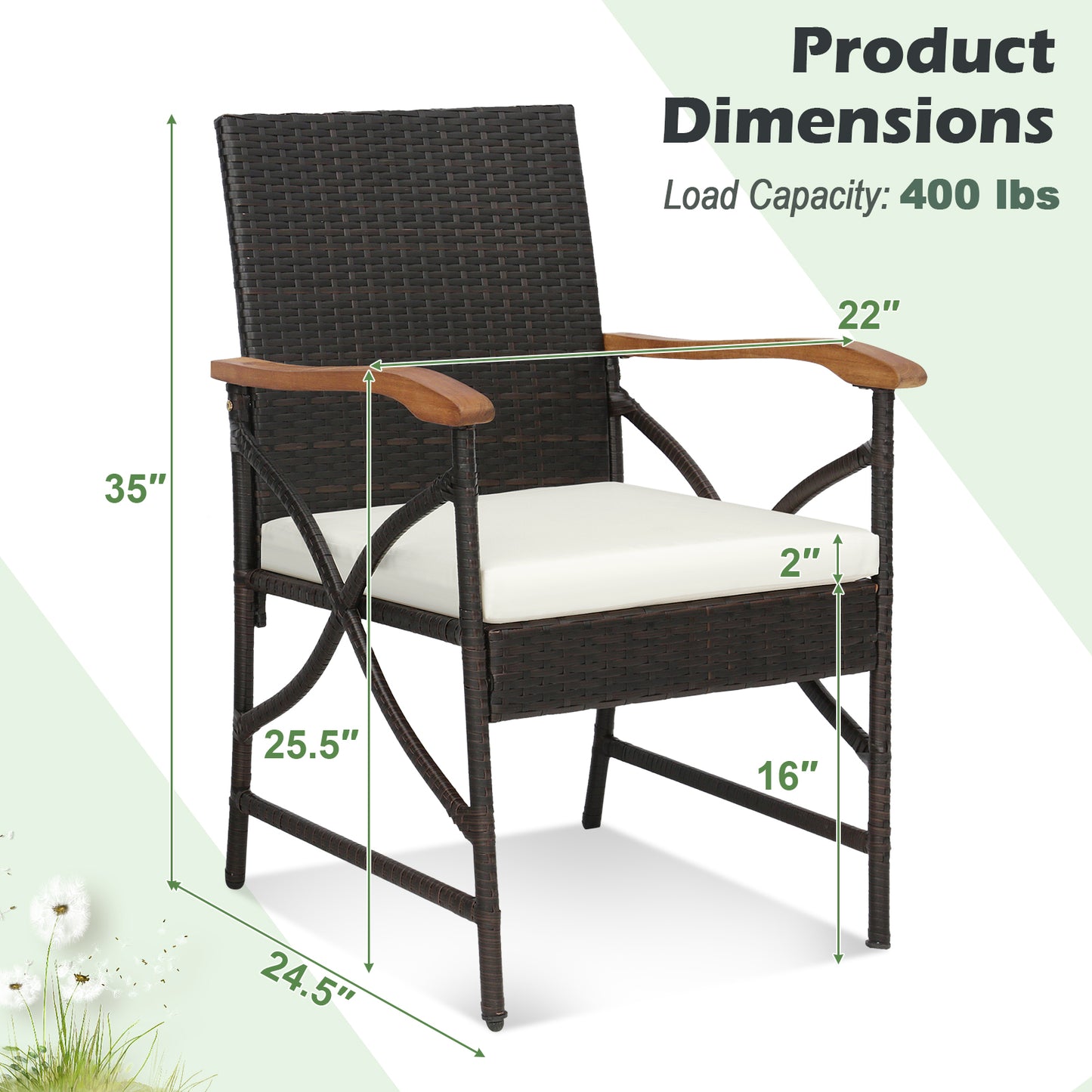5/7-Piece Outdoor Dining Set with Acacia Wood Table