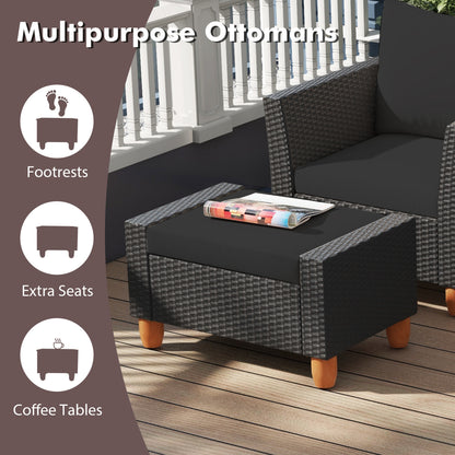 7-Piece Patio Conversation Set with Storage Table & Cushions