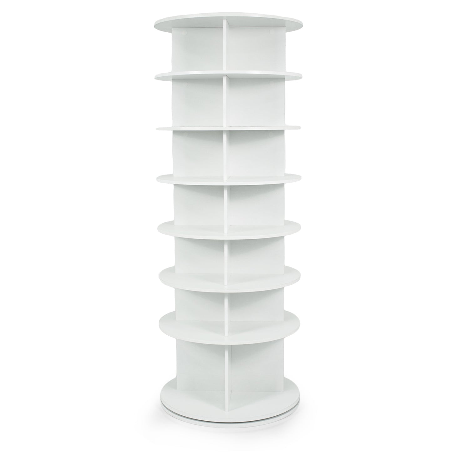 7-Tier Rotating Shoe Rack Tower with 360° Spin - White