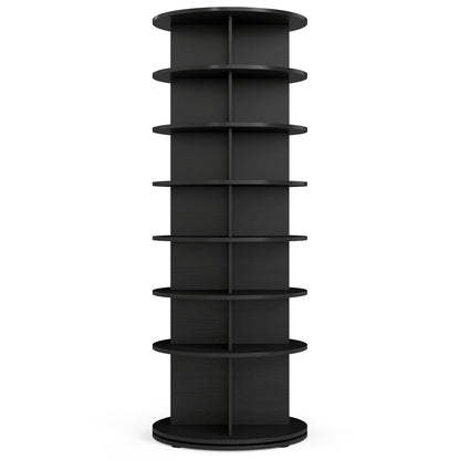 7-Tier Rotating Shoe Rack Tower with 360° Spin - White