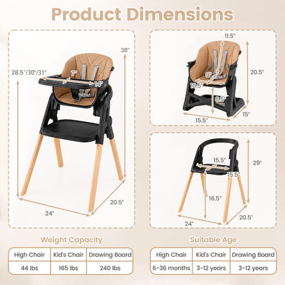 7-in-1 Convertible High Chair with Adjustable Tray