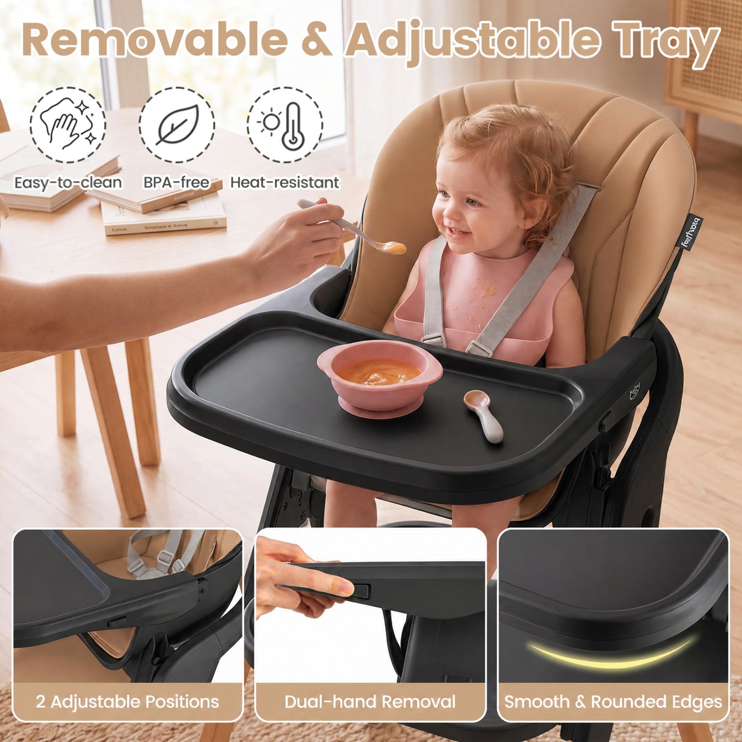 7-in-1 Convertible High Chair with Adjustable Tray