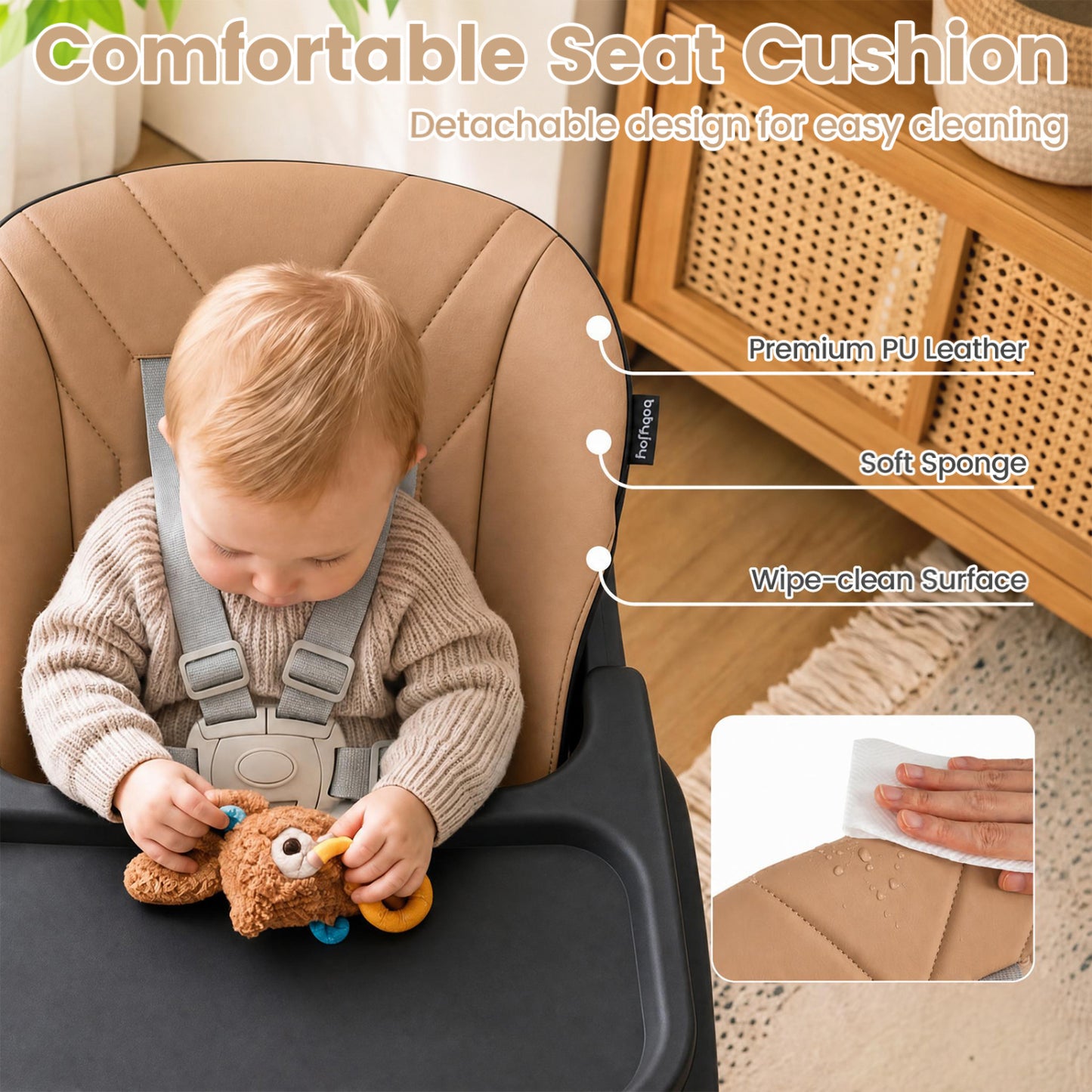 7-in-1 Convertible High Chair with Adjustable Tray
