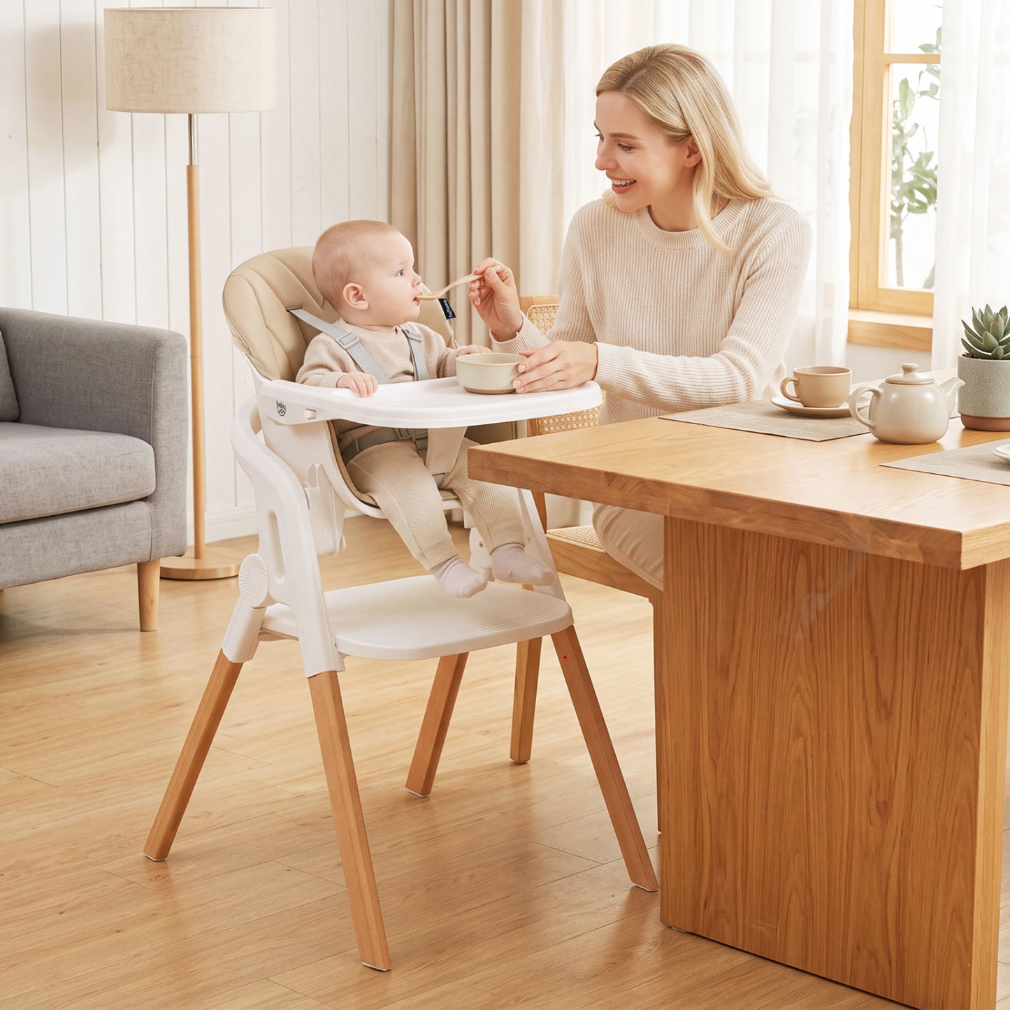 7-in-1 Convertible High Chair with Adjustable Tray