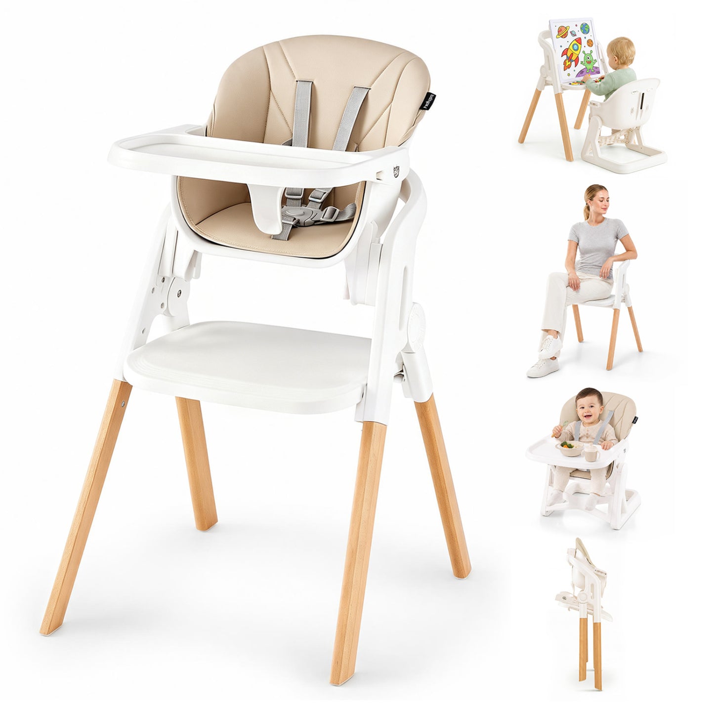 7-in-1 Convertible High Chair with Adjustable Tray