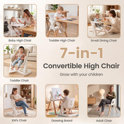 7-in-1 Convertible High Chair with Adjustable Tray