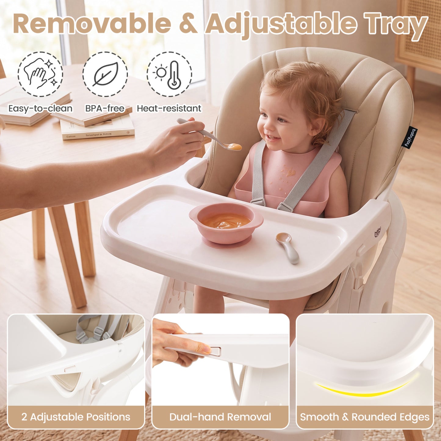 7-in-1 Convertible High Chair with Adjustable Tray