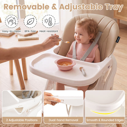 7-in-1 Convertible High Chair with Adjustable Tray