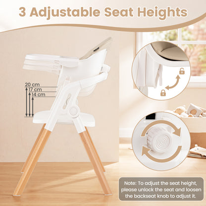 7-in-1 Convertible High Chair with Adjustable Tray