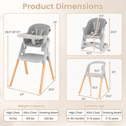 7-in-1 Convertible High Chair with Adjustable Tray