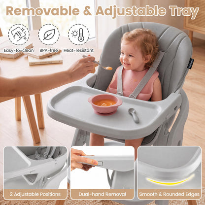 7-in-1 Convertible High Chair with Adjustable Tray