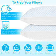 2 Pack Shredded Memory Foam Pillows Adjustable Cool Pillows with Extra Filling Machine Washable Cover for Side Back Stomach Sleepers