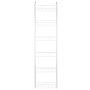 6 Tier Over Door Pantry Organizer Hanging Hooks Door Storage Rack Carbon Steel Basket 62.99in Over Door Shelf for Kitchen Bathroom