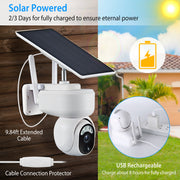 Solar WIFI Security Camera IP66 Waterproof USB Battery Powered