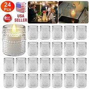 24Pcs Clear Glass Candle Holders Votive Tealight Candle Holder Set