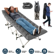 Folding Camping Cot with Pad