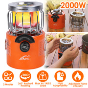 2000W 2 In 1 Camping Stove Tent Heater Outdoor Gas Stove