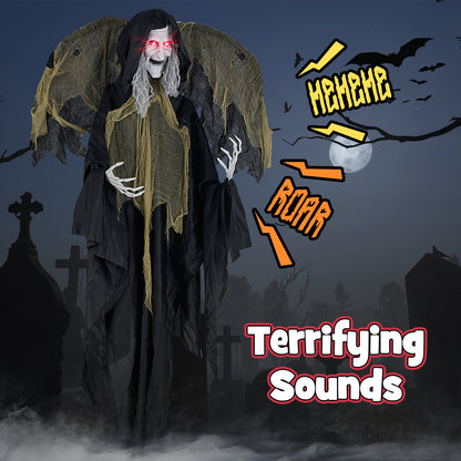 8.2 ft Halloween Standing Witch with Lighted Eyes and Automatic Wing Movement