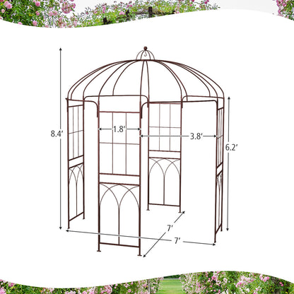 8.4 x 7 Feet Wide Birdcage Shape Garden Arbor