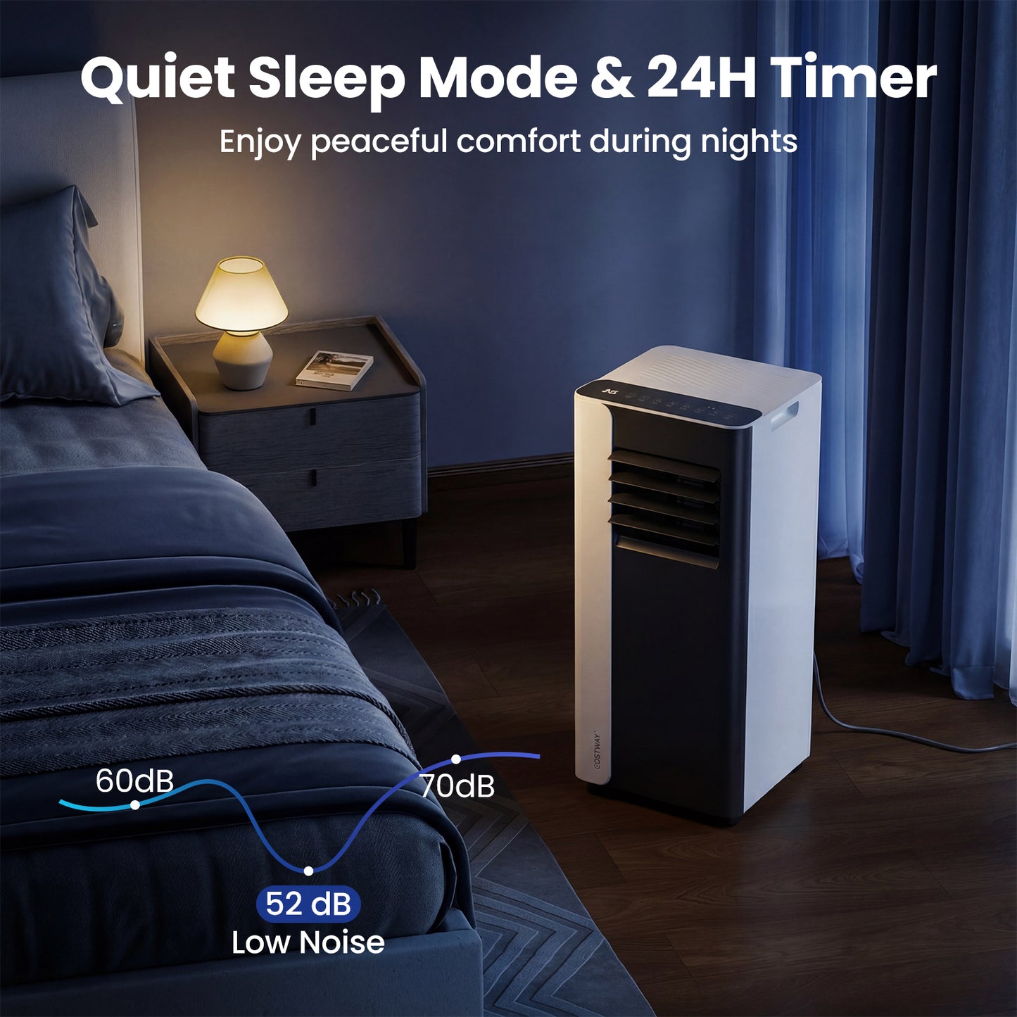 8000 BTU 3 in 1 Portable Air Conditioner with Fan and Dehumidifier Model