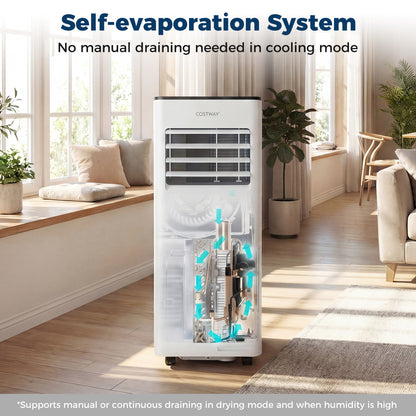 8000 BTU Portable Air Conditioner with Fan and Dehumidifier and LED Display