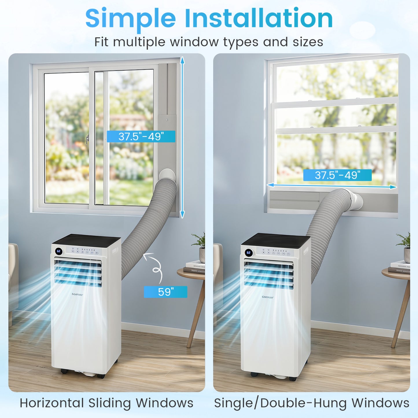 8000 BTU Portable Air Conditioner with Dehumidifier & Timer