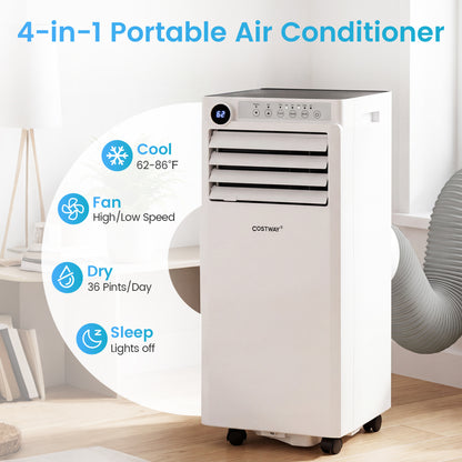 8000 BTU Portable Air Conditioner with Dehumidifier & Timer