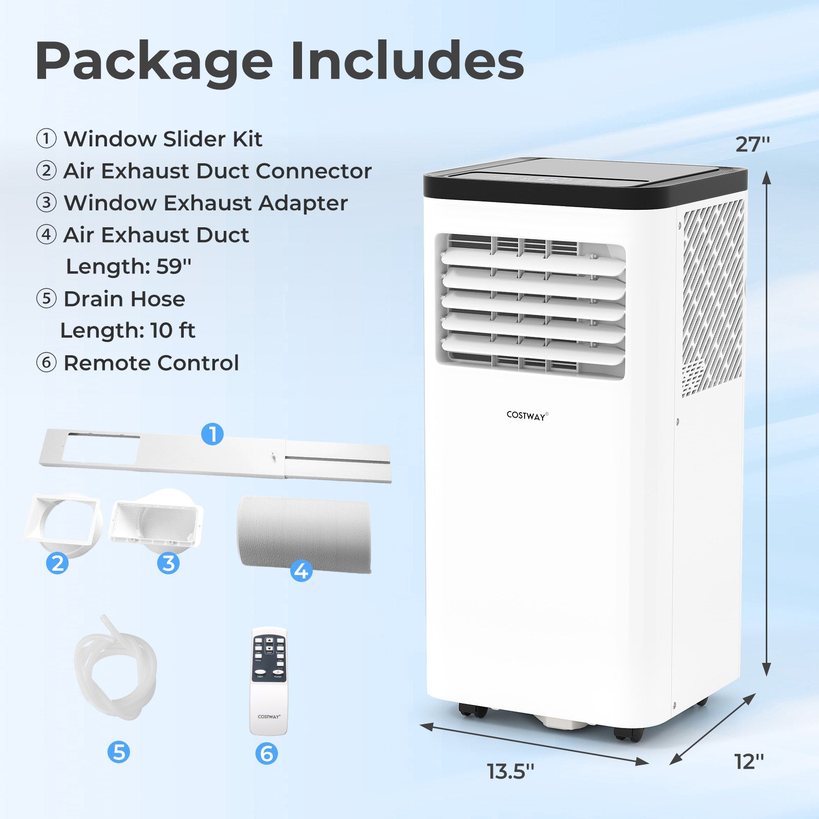 10000 BTU Portable Air Conditioner 3 in 1 Floor AC Unit - Default