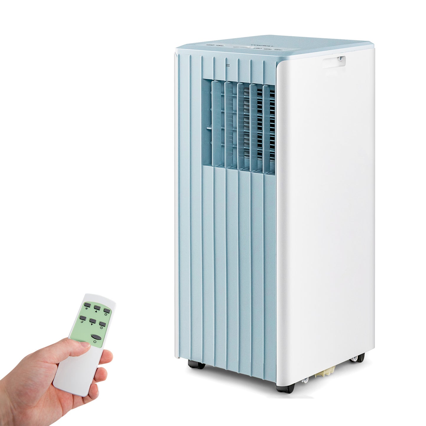 3-in-1 10000 BTU Air Conditioner with Humidifier and Smart Sleep Mode-Blue