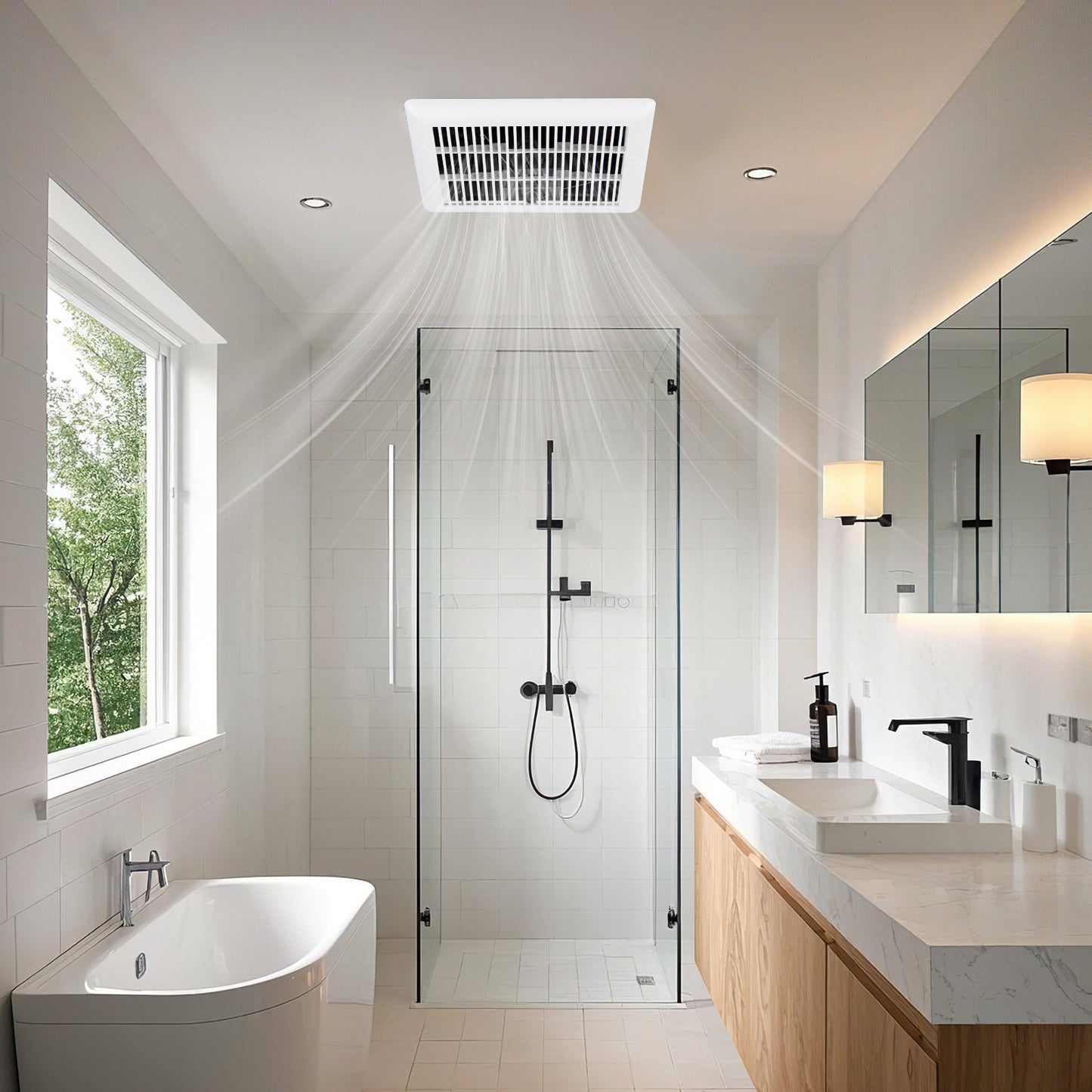 80 CFM Bathroom Exhaust Fan with Metal Housing and 4 Inches Duct