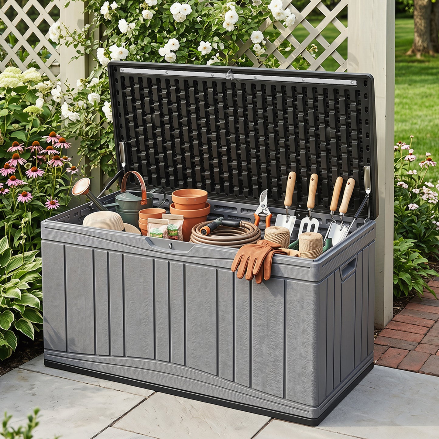 80 Gallon Outdoor Deck Box with Lockable Lid