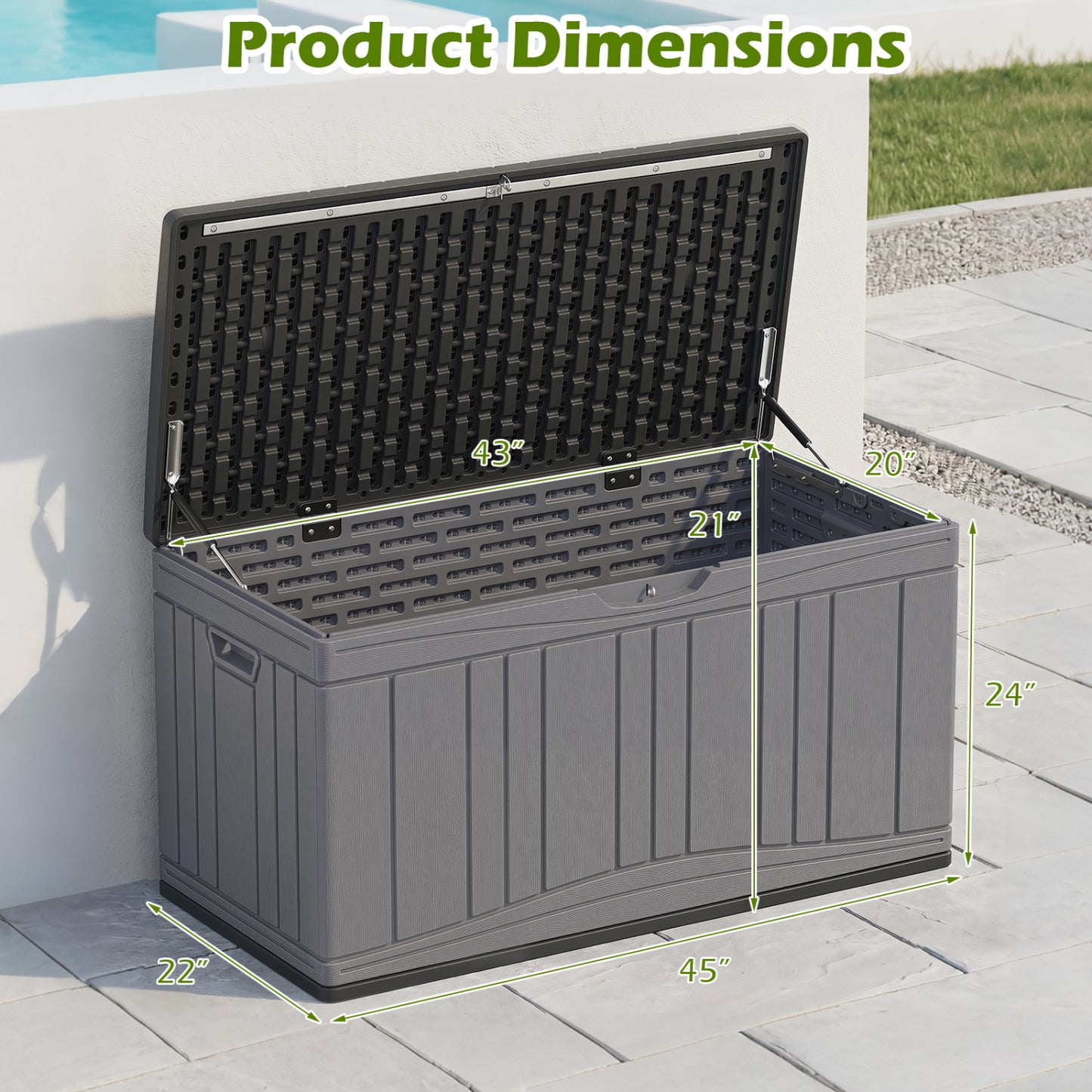 80 Gallon Outdoor Deck Box with Lockable Lid