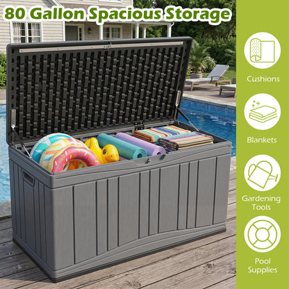 80 Gallon Outdoor Deck Box with Lockable Lid