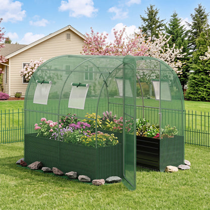 Walk-In Greenhouse with Planter Bed 80" x 79" x 79"