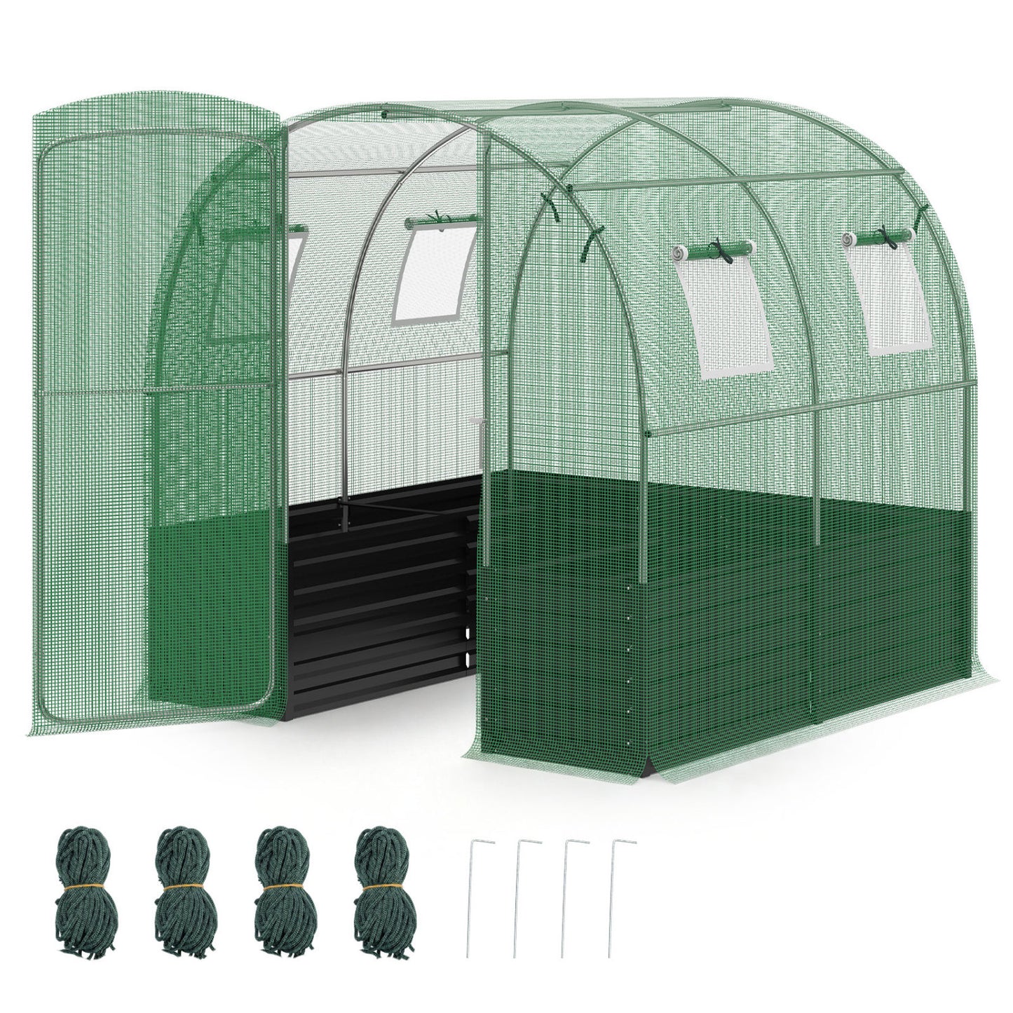 Walk-In Greenhouse with Planter Bed 80" x 79" x 79"
