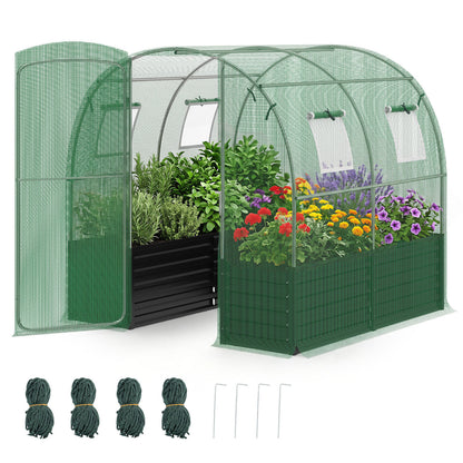 Walk-In Greenhouse with Planter Bed 80" x 79" x 79"