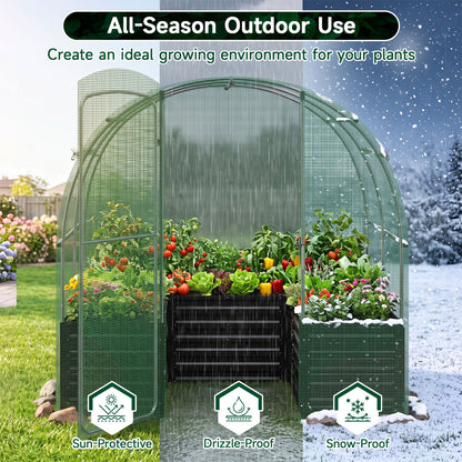Walk-In Greenhouse with Planter Bed 80" x 79" x 79"