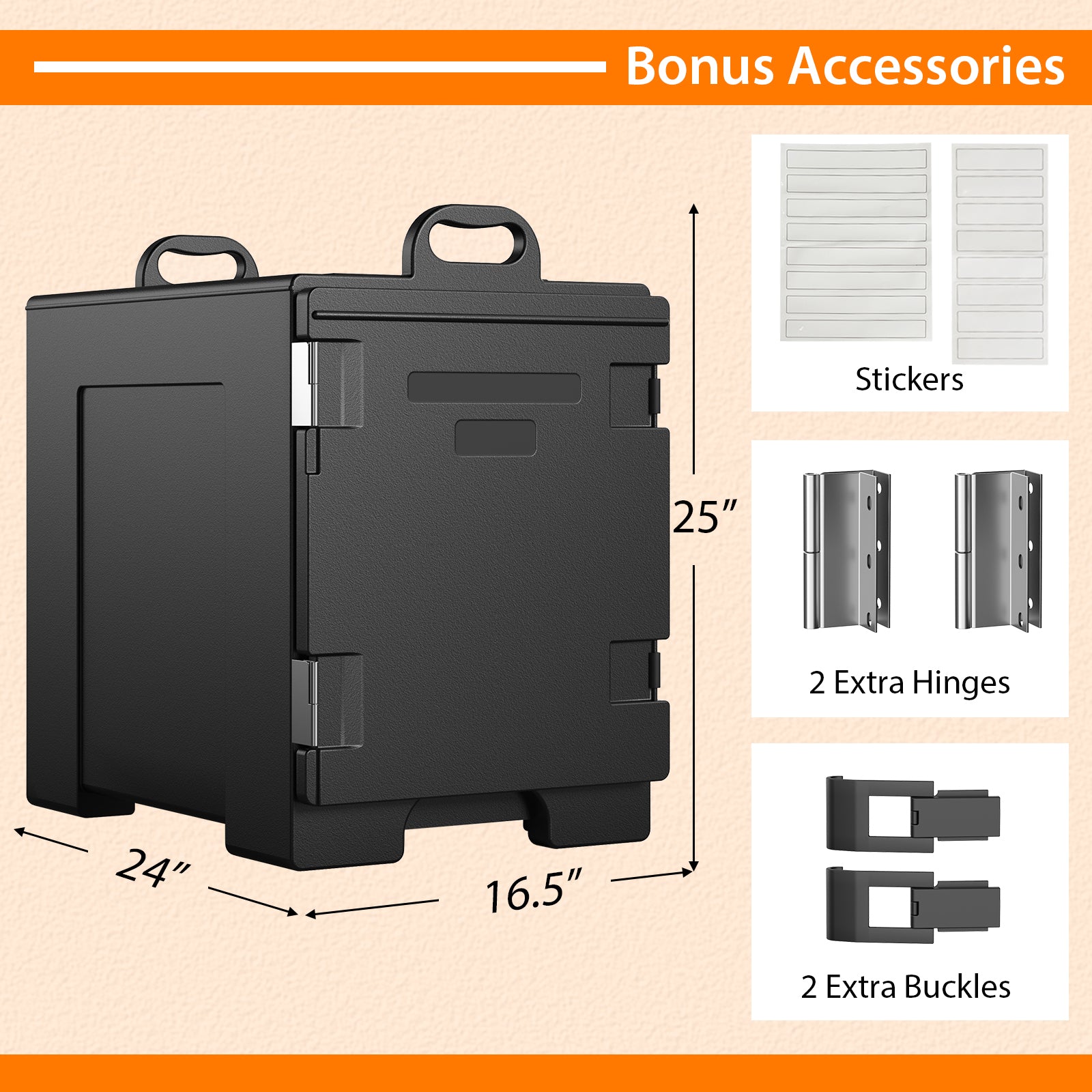 81 Quart Capacity End-loading Insulated Food Pan Carrier-Black