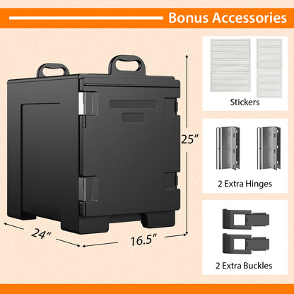 81 Quart Capacity End-loading Insulated Food Pan Carrier-Black