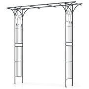 81 Inch Garden Arbor Metal Archway for Climbing Plants-Black