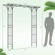 81 Inch Garden Arbor Metal Archway for Climbing Plants-Black