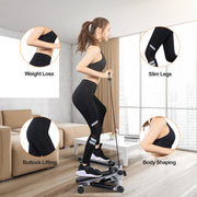 Mini Fitness Stepper with 2 Resistance Bands